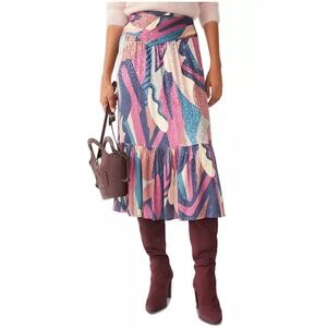 ba&sh Wei Tiered Midi Skirt Retro Women Size 36